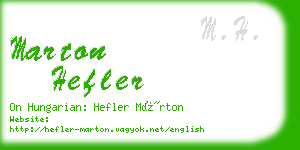 marton hefler business card